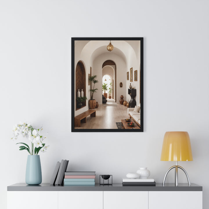 Boho Aesthetic Saahir | Matte or Satin Vertical Framed Poster - Curated By Artisan & Blooms | Biophilic Design Airbnb Decor Furniture 