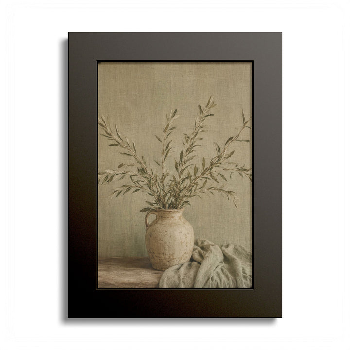 Botanical Farmhouse Vase Wall Art  — Framed Neutral Still Life Wall Art