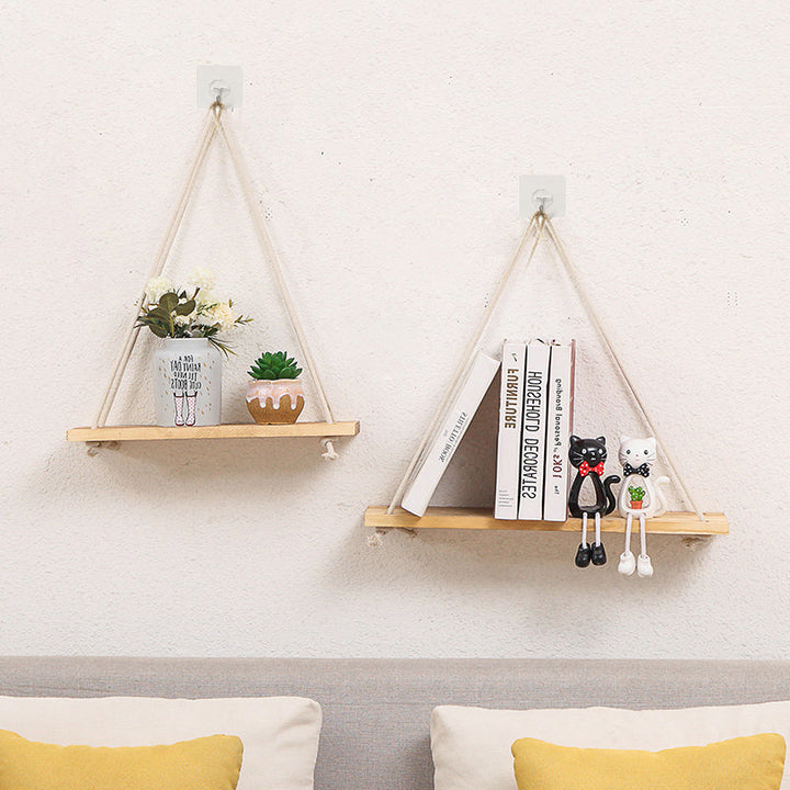 Boho Aesthetic Creative green plant display rack swing wall-mounted shelf | Biophilic Design Airbnb Decor Furniture 