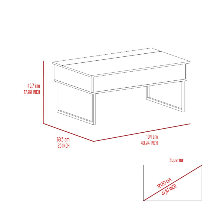 Boho Aesthetic Viena Lift Top Coffee Table, Flexible Shelf, Two Legs | Biophilic Design Airbnb Decor Furniture 