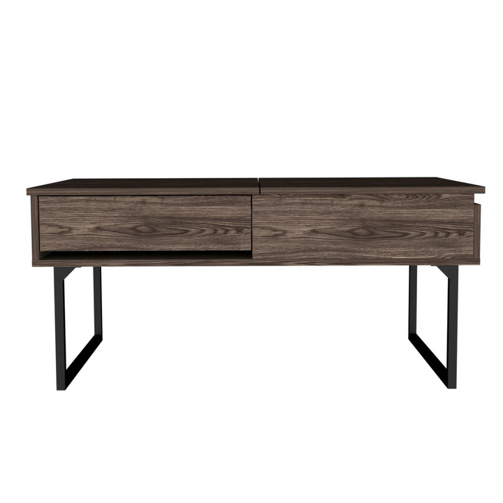 Boho Aesthetic Manila Lift Top Coffee Table, One Drawer | Biophilic Design Airbnb Decor Furniture 