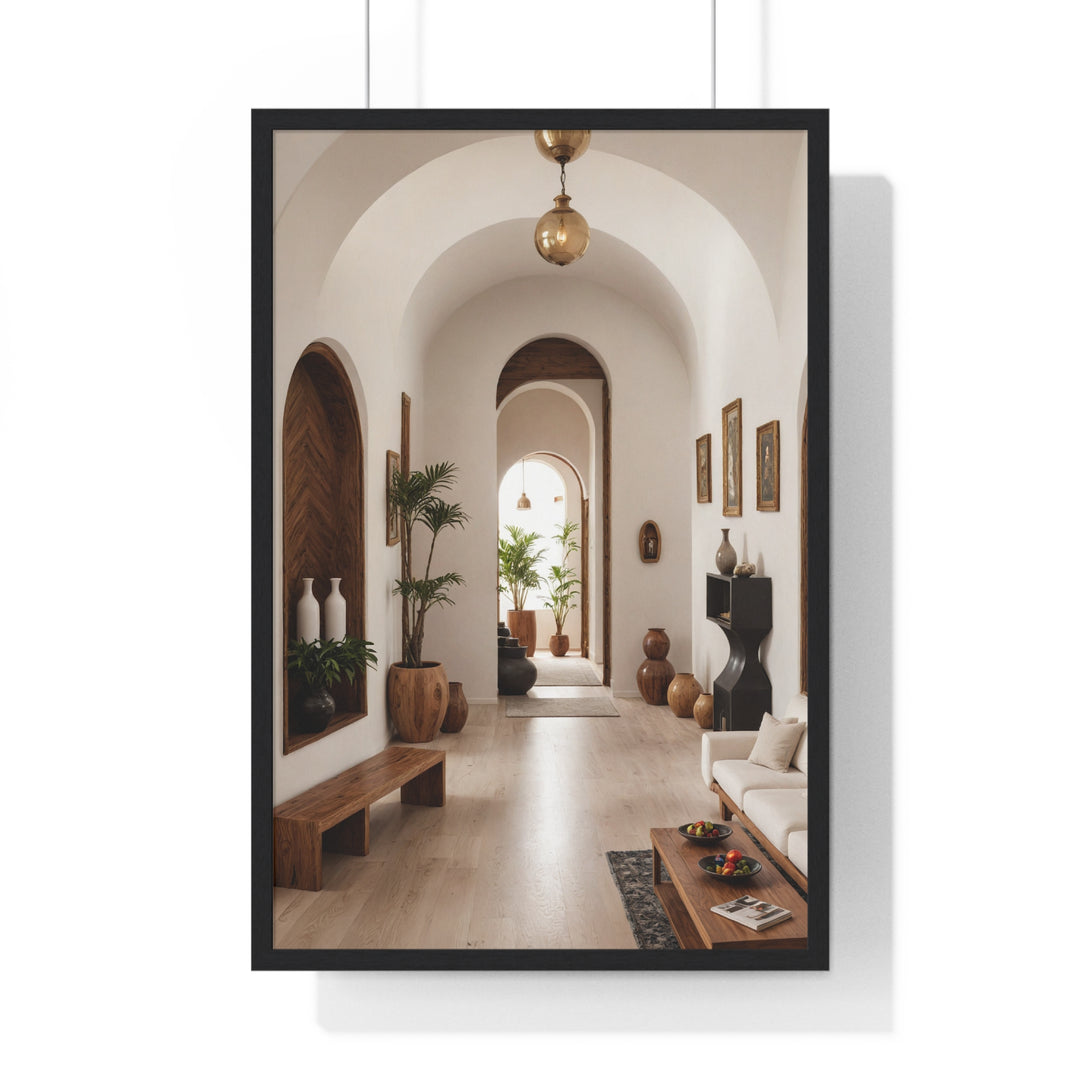 Boho Aesthetic Saahir | Matte or Satin Vertical Framed Poster - Curated By Artisan & Blooms | Biophilic Design Airbnb Decor Furniture 