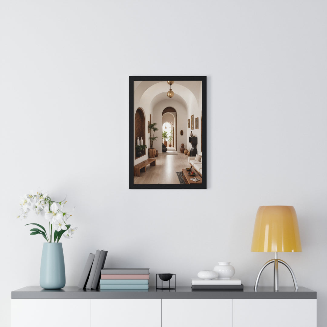 Boho Aesthetic Saahir | Matte or Satin Vertical Framed Poster - Curated By Artisan & Blooms | Biophilic Design Airbnb Decor Furniture 