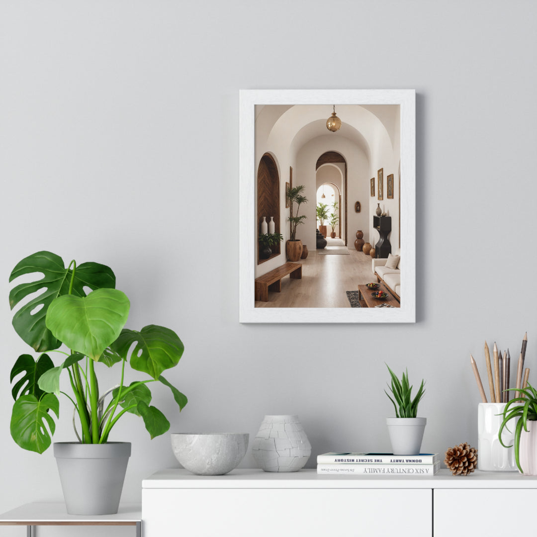 Boho Aesthetic Saahir | Matte or Satin Vertical Framed Poster - Curated By Artisan & Blooms | Biophilic Design Airbnb Decor Furniture 