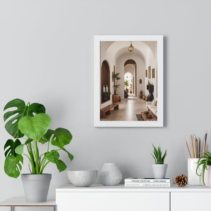 Boho Aesthetic Saahir | Matte or Satin Vertical Framed Poster - Curated By Artisan & Blooms | Biophilic Design Airbnb Decor Furniture 