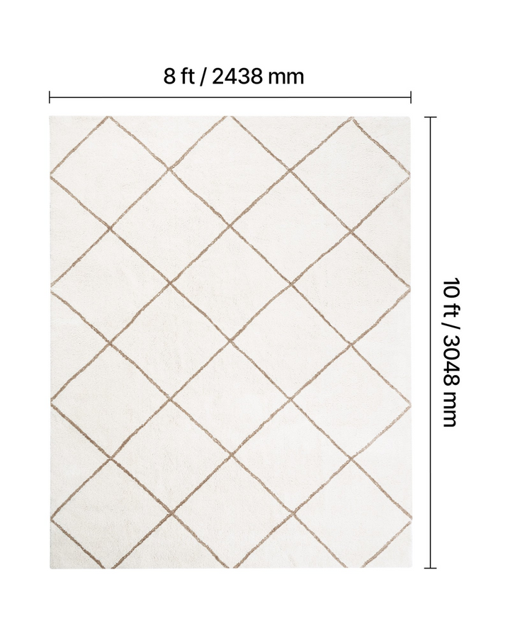 Buy farmhouse furniture Large Diamond Plush Area Rugs, 8 x 10 ft Plush Carpet, Area Rugs Furry with Long Plush Pile, Thick &amp; Durable High-Pile Rug for High-Traffic Areas, Bedroom, Non-Shedding &amp; Non-Slip Backing, Beige - Modern Cottage Farmhouse Furniture