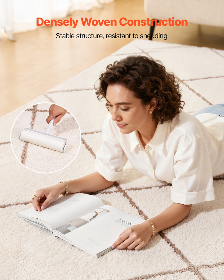 Buy farmhouse furniture Large Diamond Plush Area Rugs, 8 x 10 ft Plush Carpet, Area Rugs Furry with Long Plush Pile, Thick &amp; Durable High-Pile Rug for High-Traffic Areas, Bedroom, Non-Shedding &amp; Non-Slip Backing, Beige - Modern Cottage Farmhouse Furniture