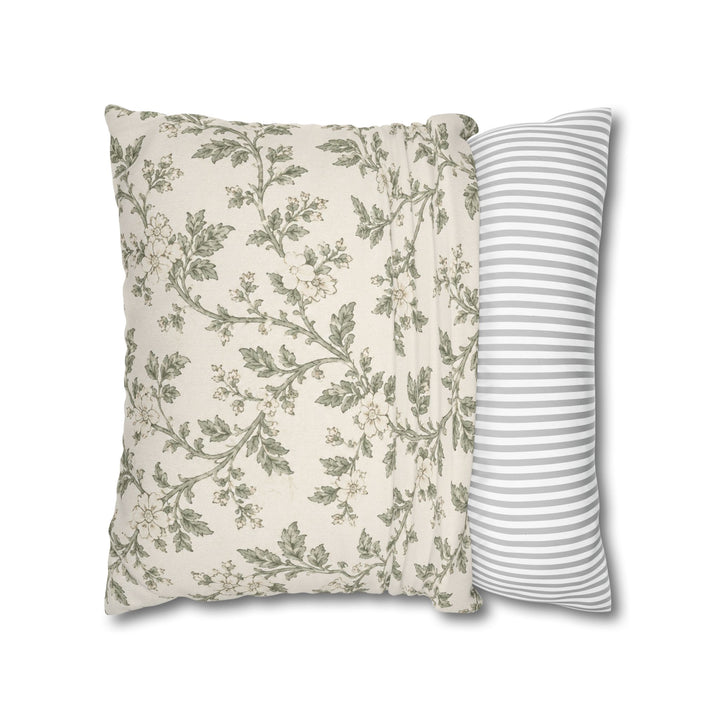 Cream &amp; Sage Floral Pillowcase By. Artisan Blooms