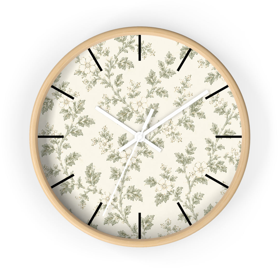 Sage &amp; Cream Linen Wall Clock By. Artisan &amp; Blooms