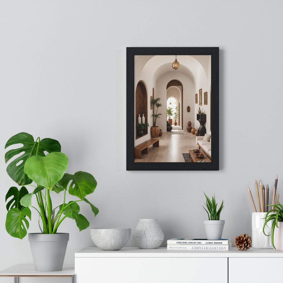 Boho Aesthetic Saahir | Matte or Satin Vertical Framed Poster - Curated By Artisan & Blooms | Biophilic Design Airbnb Decor Furniture 