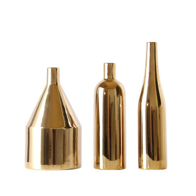 Le Locri | Modern Mediterranean Gold Luxury Vase - Mediterranean Italian Contemporary Home Decor Furniture