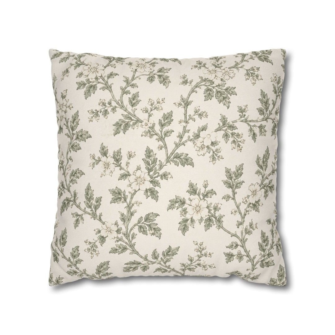 Cream &amp; Sage Floral Pillowcase By. Artisan Blooms