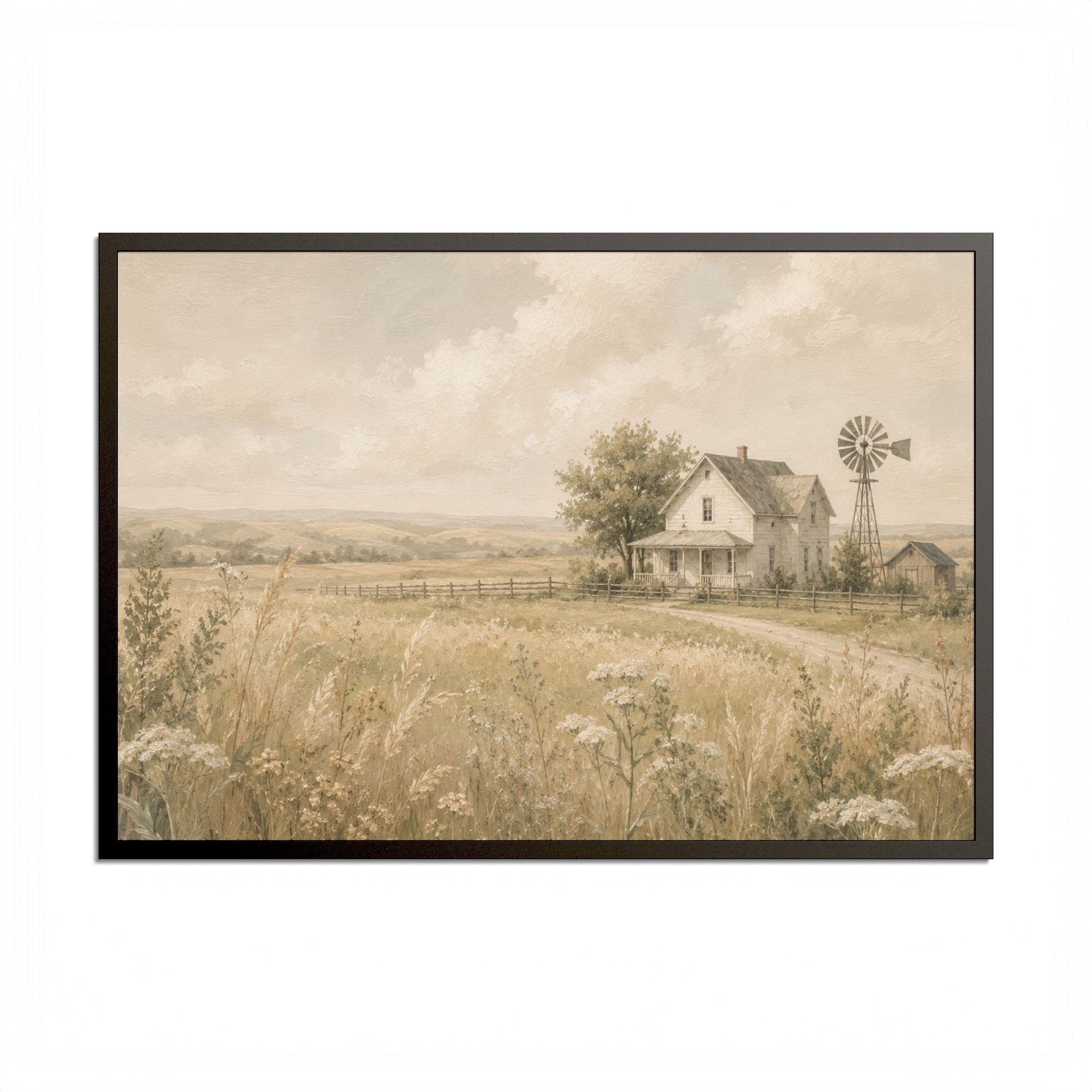 Farmhouse Artisan Blooms framed poster