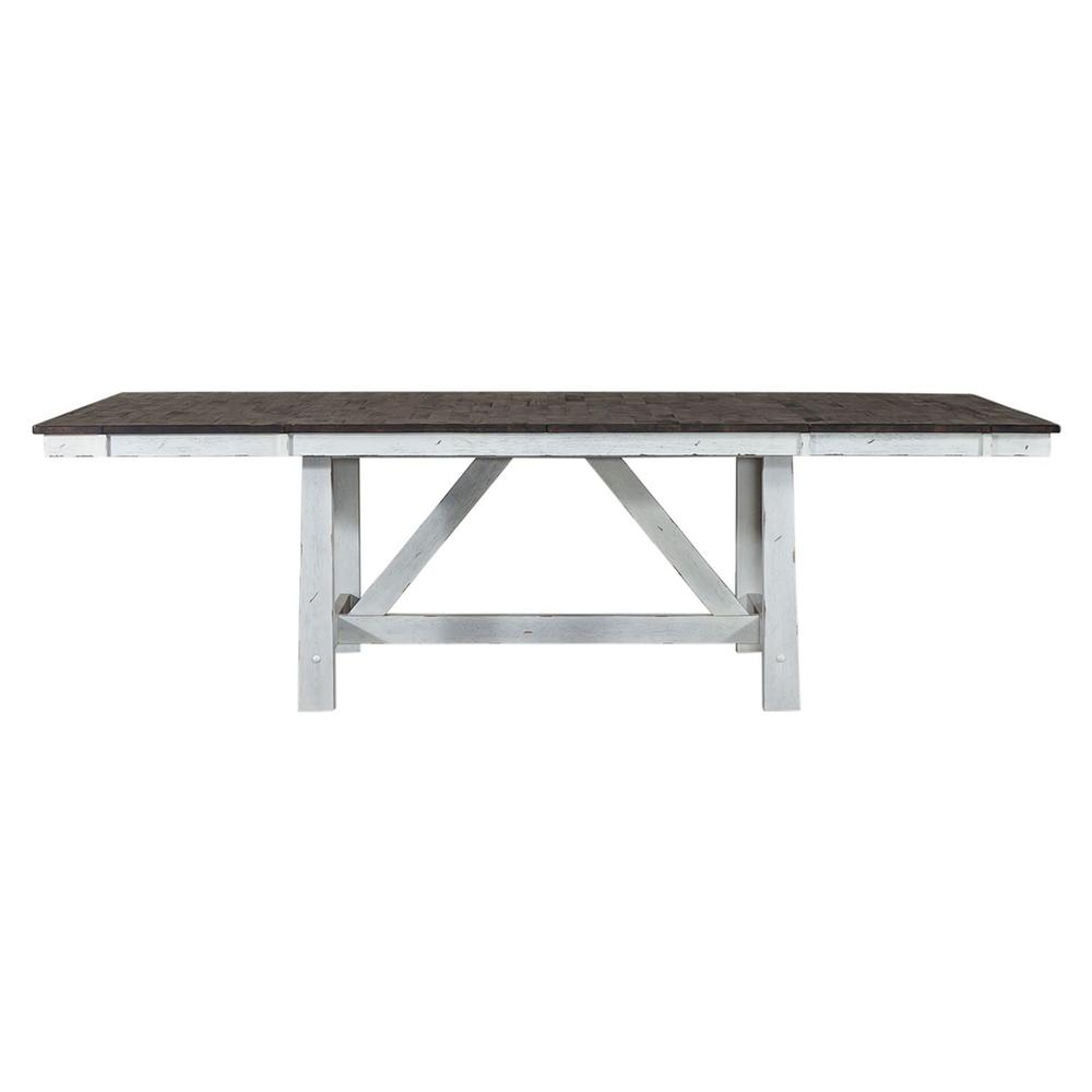 Boho Aesthetic Farmhouse Trestle Table | Biophilic Design Airbnb Decor Furniture 