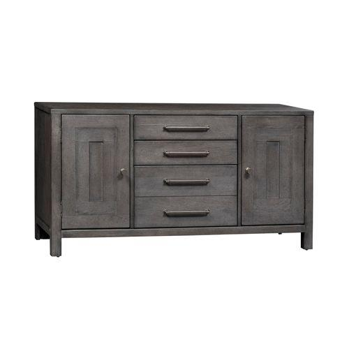 Boho Aesthetic Modern Farmhouse Credenza, Dusty Charcoal | Biophilic Design Airbnb Decor Furniture 