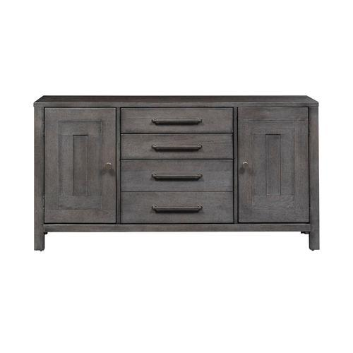 Boho Aesthetic Modern Farmhouse Credenza, Dusty Charcoal | Biophilic Design Airbnb Decor Furniture 