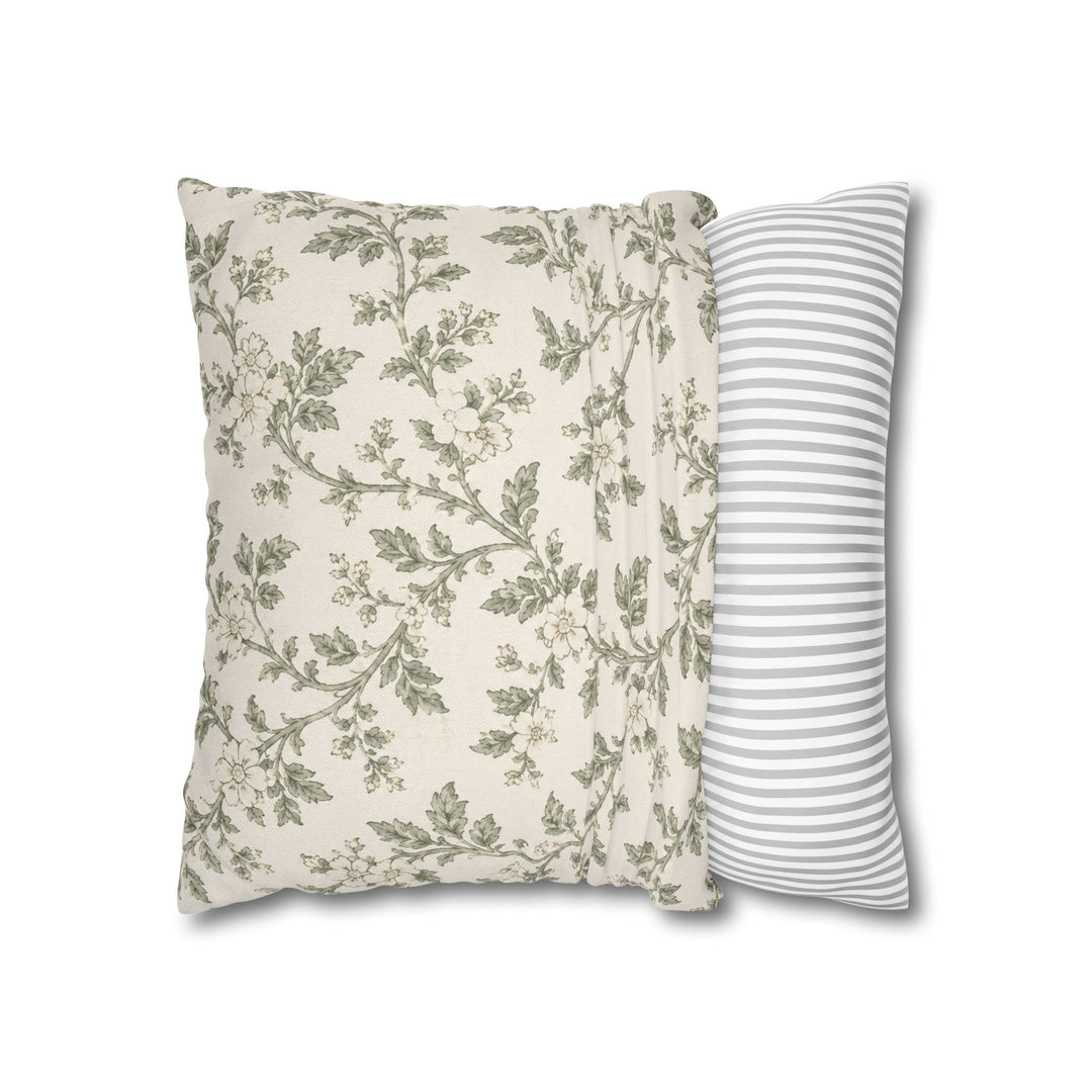 Cream &amp; Sage Floral Pillowcase By. Artisan Blooms