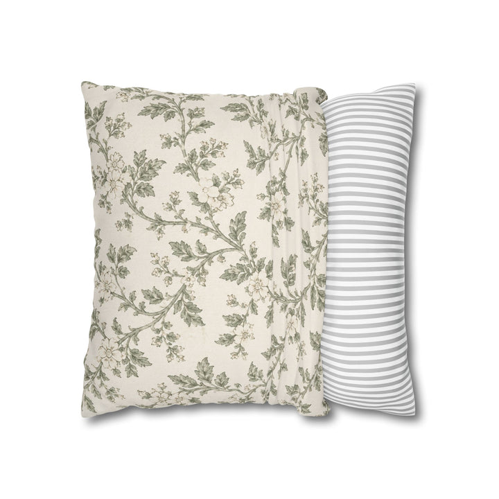 Cream &amp; Sage Floral Pillowcase By. Artisan Blooms