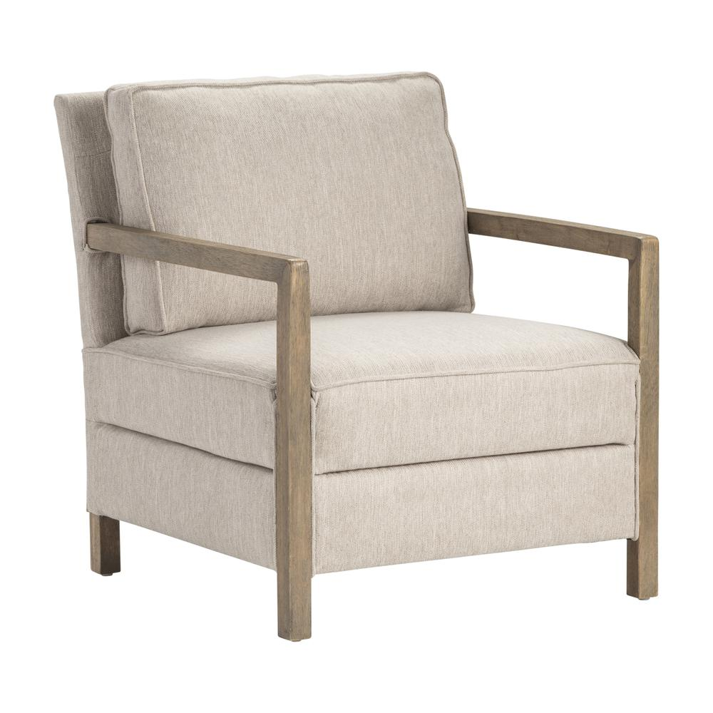 Boho Aesthetic Modern Beige Mid-Century Accent Chair | Biophilic Design Airbnb Decor Furniture 