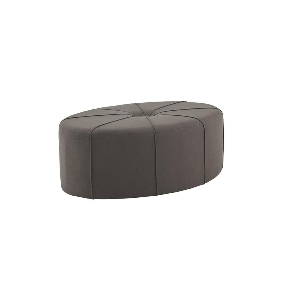 Boho Aesthetic Brown Modern Luxury Oval Ottoman Bench | Biophilic Design Airbnb Decor Furniture 