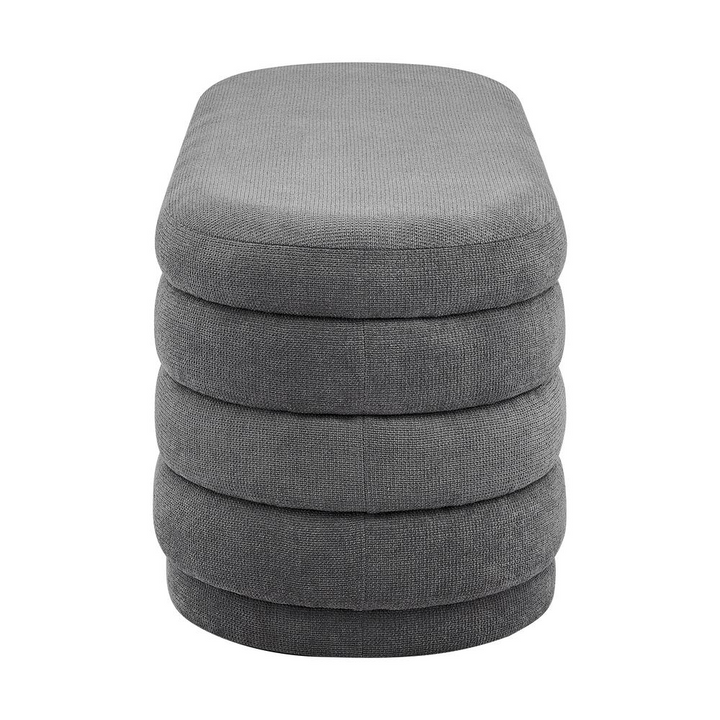 Boho Aesthetic Paris | Fabric Modern Upholstered Storage Bench Seat | Biophilic Design Airbnb Decor Furniture 