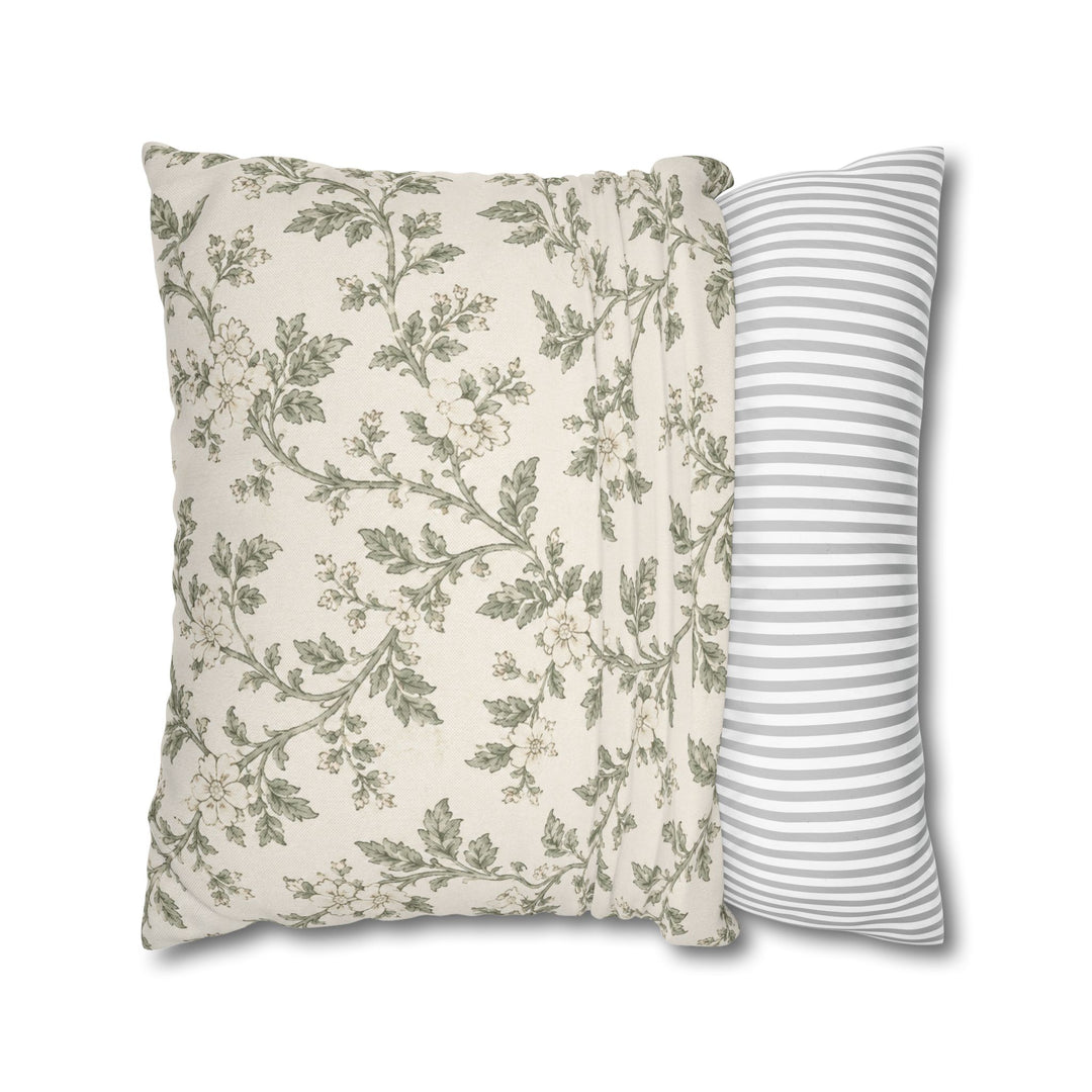 Cream &amp; Sage Floral Pillowcase By. Artisan Blooms
