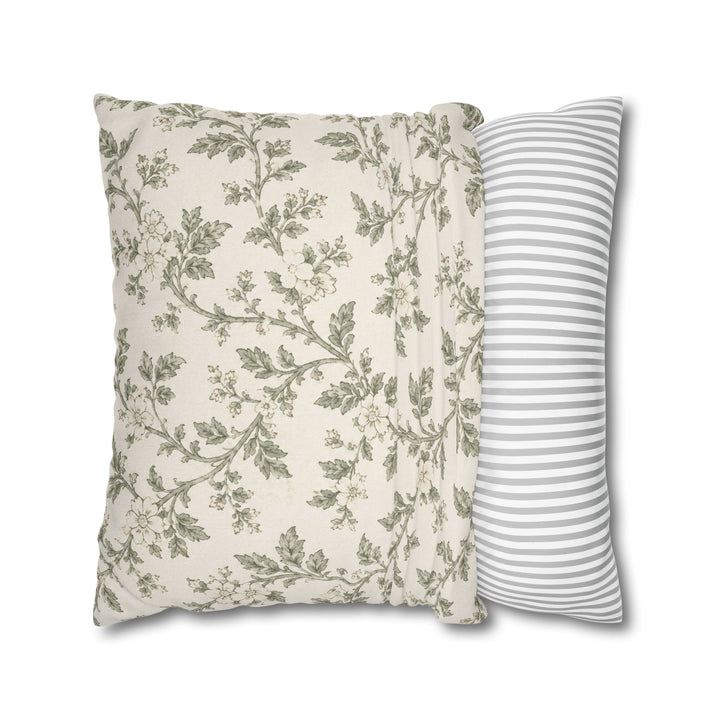 Cream &amp; Sage Floral Pillowcase By. Artisan Blooms
