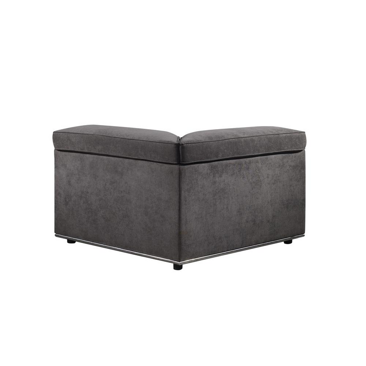 Boho Aesthetic Alwin Modular Wedge, Dark Gray Fabric (53721) | Biophilic Design Airbnb Decor Furniture 