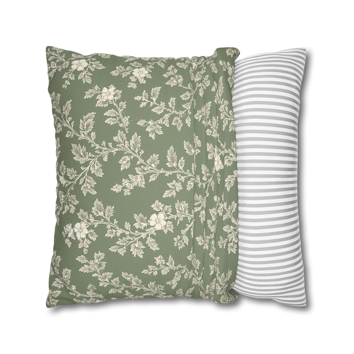 Buy farmhouse furniture Clover Hill - Cream &amp; Sage Floral Pillowcase By. Artisan Blooms - Modern Cottage Farmhouse Furniture