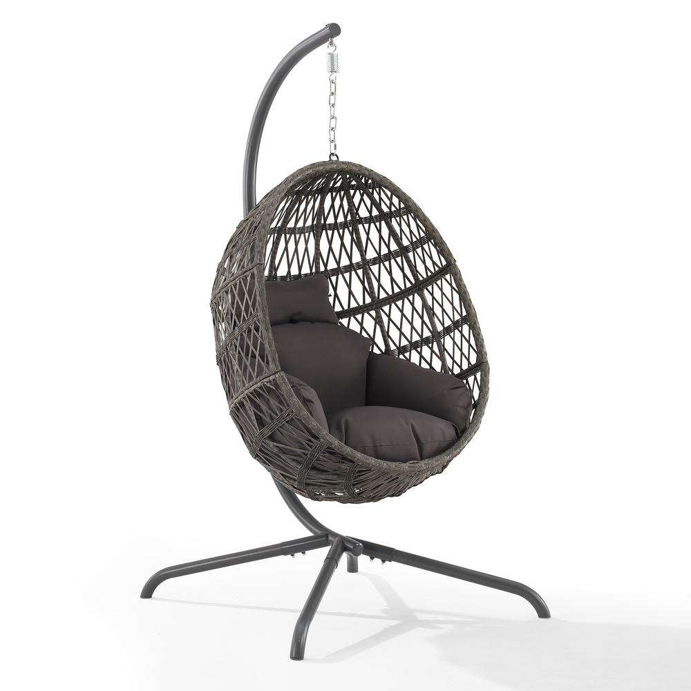 Boho Aesthetic Tess Indoor/Outdoor Wicker Hanging Egg Chair Gray/Driftwood - Egg Chair & Stand | Biophilic Design Airbnb Decor Furniture 
