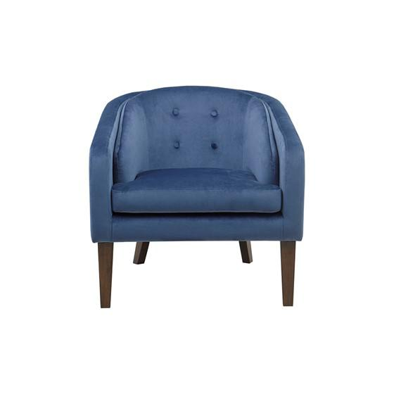 Boho Aesthetic The Aurillac | Mid-Century Blue Luxury Accent chair | Biophilic Design Airbnb Decor Furniture 