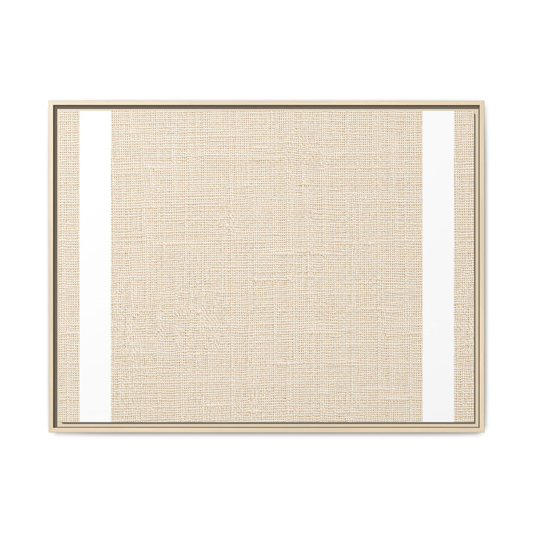 Woven Art Sage &amp; Cream Framed Canvas Wall Art