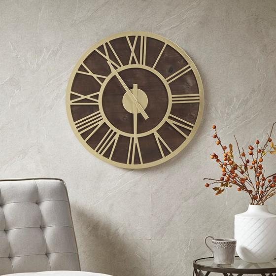 Boho Aesthetic Wall Clock Brown/Gold MP95D-0304 | Biophilic Design Airbnb Decor Furniture 