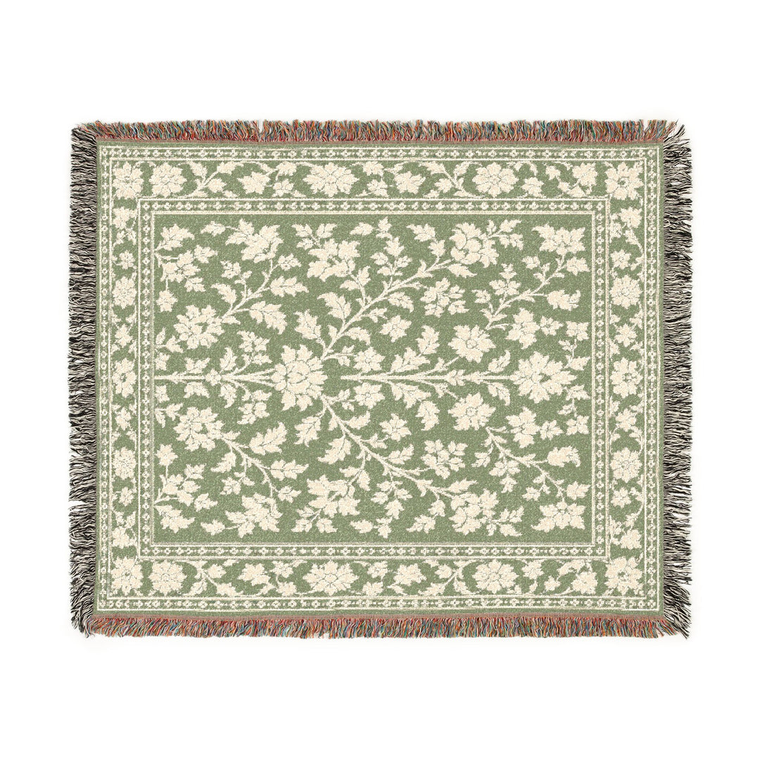 Buy farmhouse furniture Cream Lily Cove Sage &amp; Cream Woven Blanket By. Artisan Blooms - Modern Cottage Farmhouse Furniture