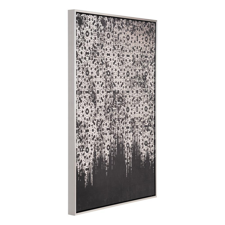 Boho Aesthetic Industry Canvas Wall Art Silver & Black | Biophilic Design Airbnb Decor Furniture 
