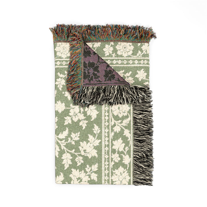 Sage &amp; Cream Woven Blanket By. Artisan Blooms