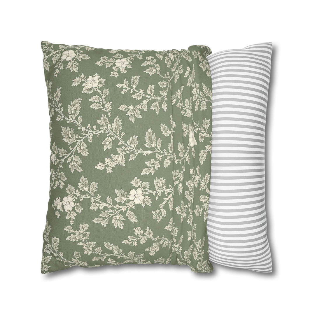 Buy farmhouse furniture Clover Hill - Cream &amp; Sage Floral Pillowcase By. Artisan Blooms - Modern Cottage Farmhouse Furniture