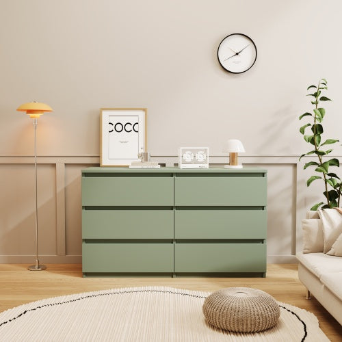 Buy farmhouse furniture Sage Green Farmhouse Large 6-drawer Cabinet Dressing Table - Modern Cottage Farmhouse Furniture
