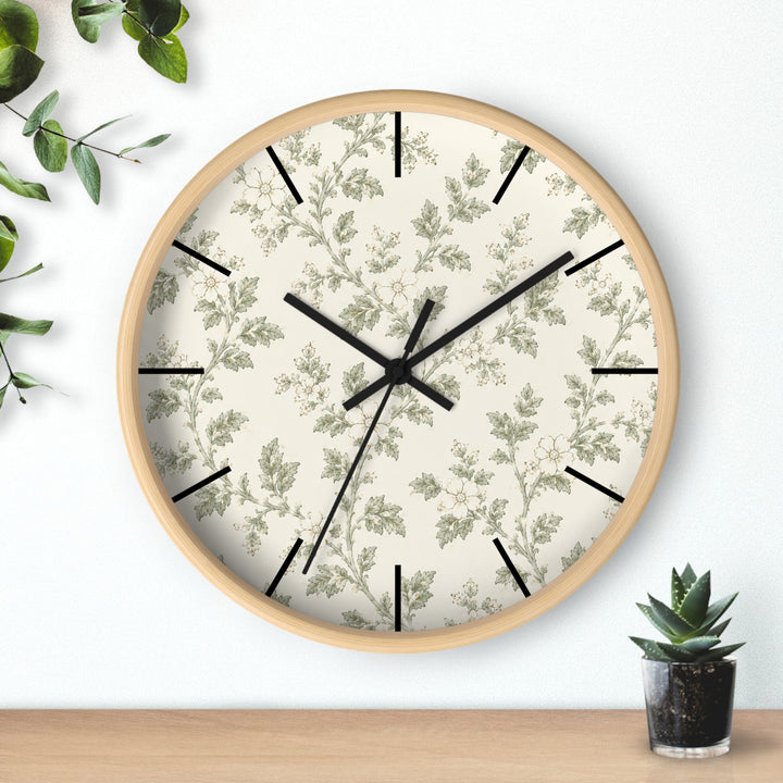 Sage &amp; Cream Linen Wall Clock By. Artisan &amp; Blooms