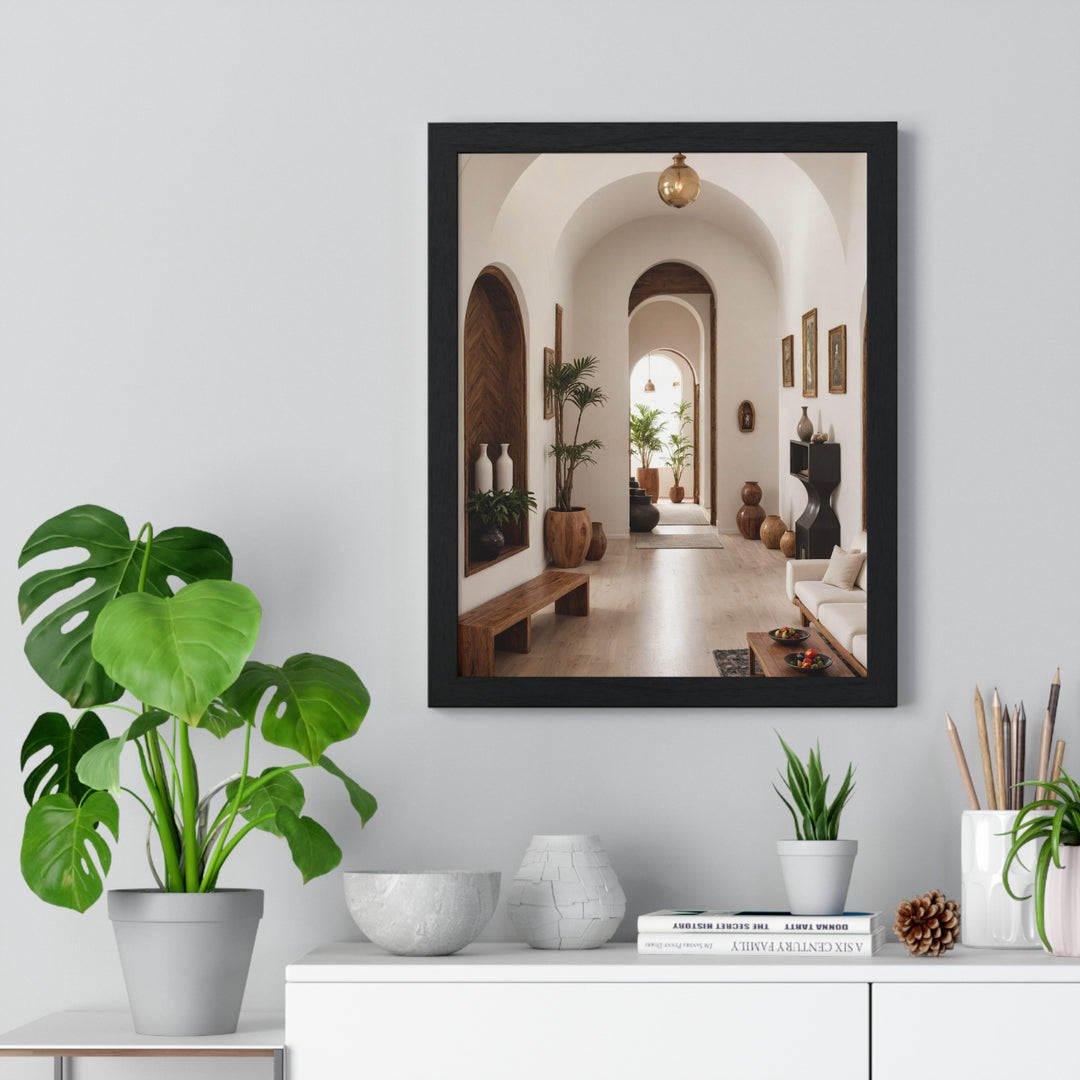 Boho Aesthetic Saahir | Matte or Satin Vertical Framed Poster - Curated By Artisan & Blooms | Biophilic Design Airbnb Decor Furniture 