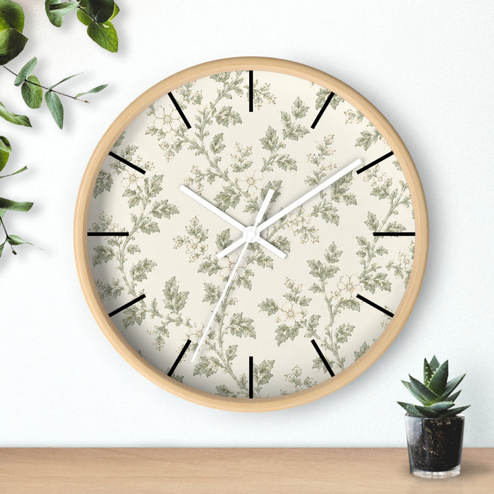 Sage &amp; Cream Linen Wall Clock By. Artisan &amp; Blooms