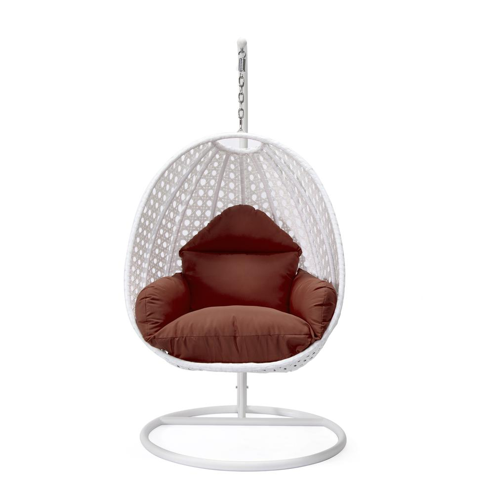 Boho Aesthetic Modern Beige Wicker Hanging Egg Swing Chair | Biophilic Design Airbnb Decor Furniture 
