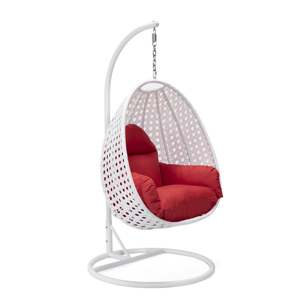 Boho Aesthetic Modern Beige Wicker Hanging Egg Swing Chair | Biophilic Design Airbnb Decor Furniture 