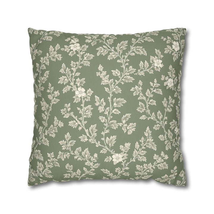 Buy farmhouse furniture Clover Hill - Cream &amp; Sage Floral Pillowcase By. Artisan Blooms - Modern Cottage Farmhouse Furniture