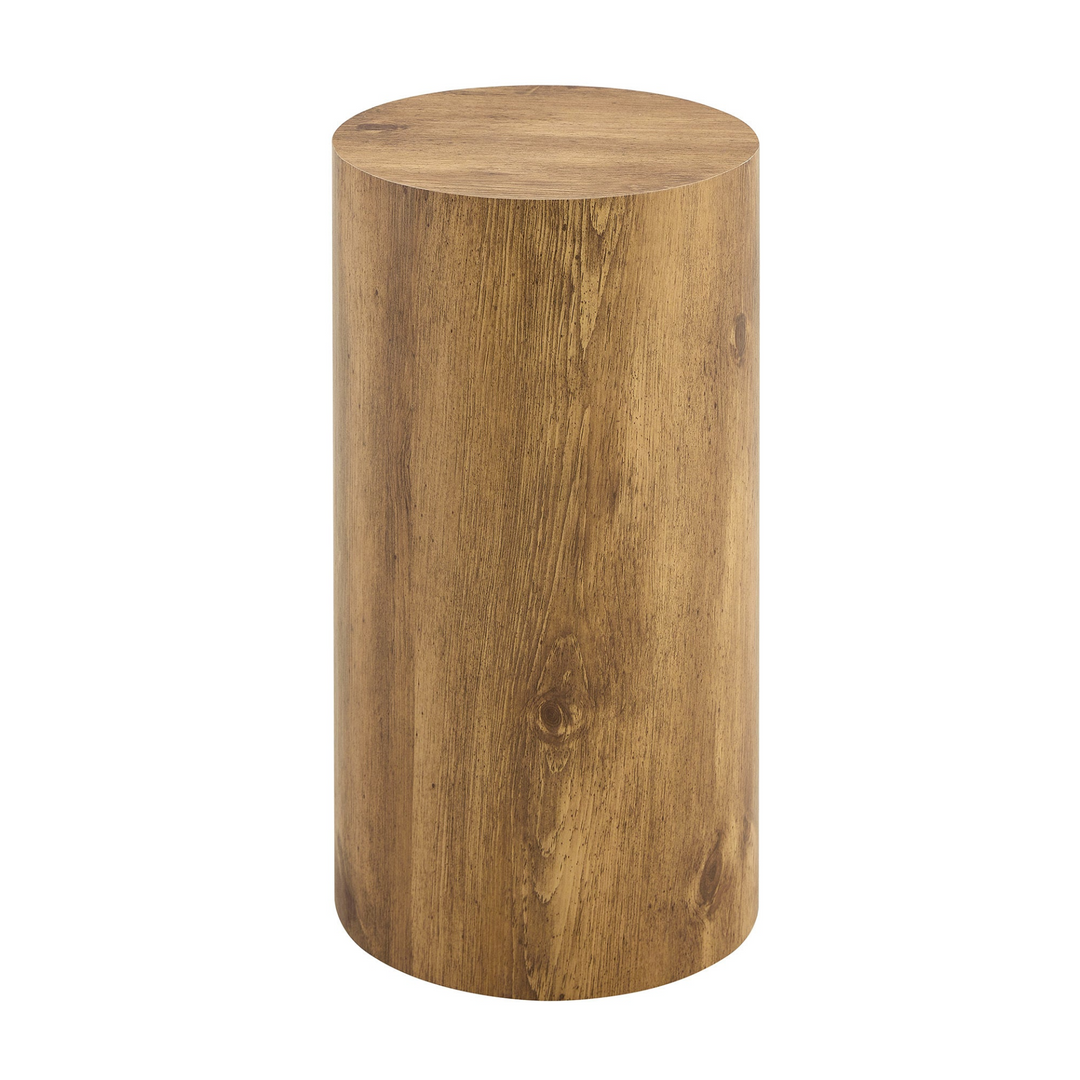 Buy farmhouse furniture Modern Mediterranean Italian Set of Two Wood color Cylinder Side Tables. - Modern Cottage Farmhouse Furniture