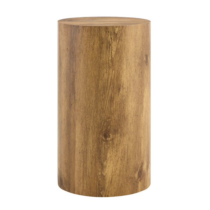 Buy farmhouse furniture Modern Mediterranean Italian Set of Two Wood color Cylinder Side Tables. - Modern Cottage Farmhouse Furniture