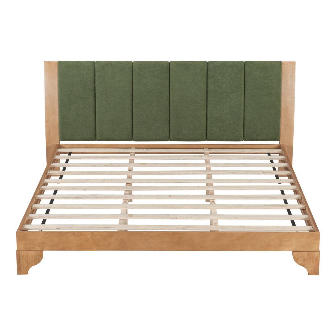 Buy farmhouse furniture Sage &amp; Cream King Premium Pine Wood Farmhouse Queen Bed Frame - Modern Cottage Farmhouse Furniture