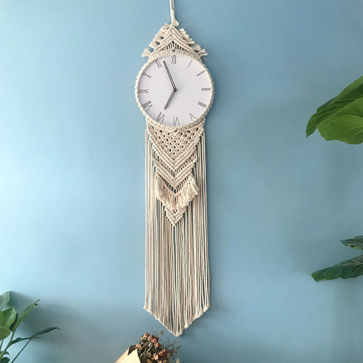 Boho Aesthetic Boho Tapestry Wall Clock | Biophilic Design Airbnb Decor Furniture 