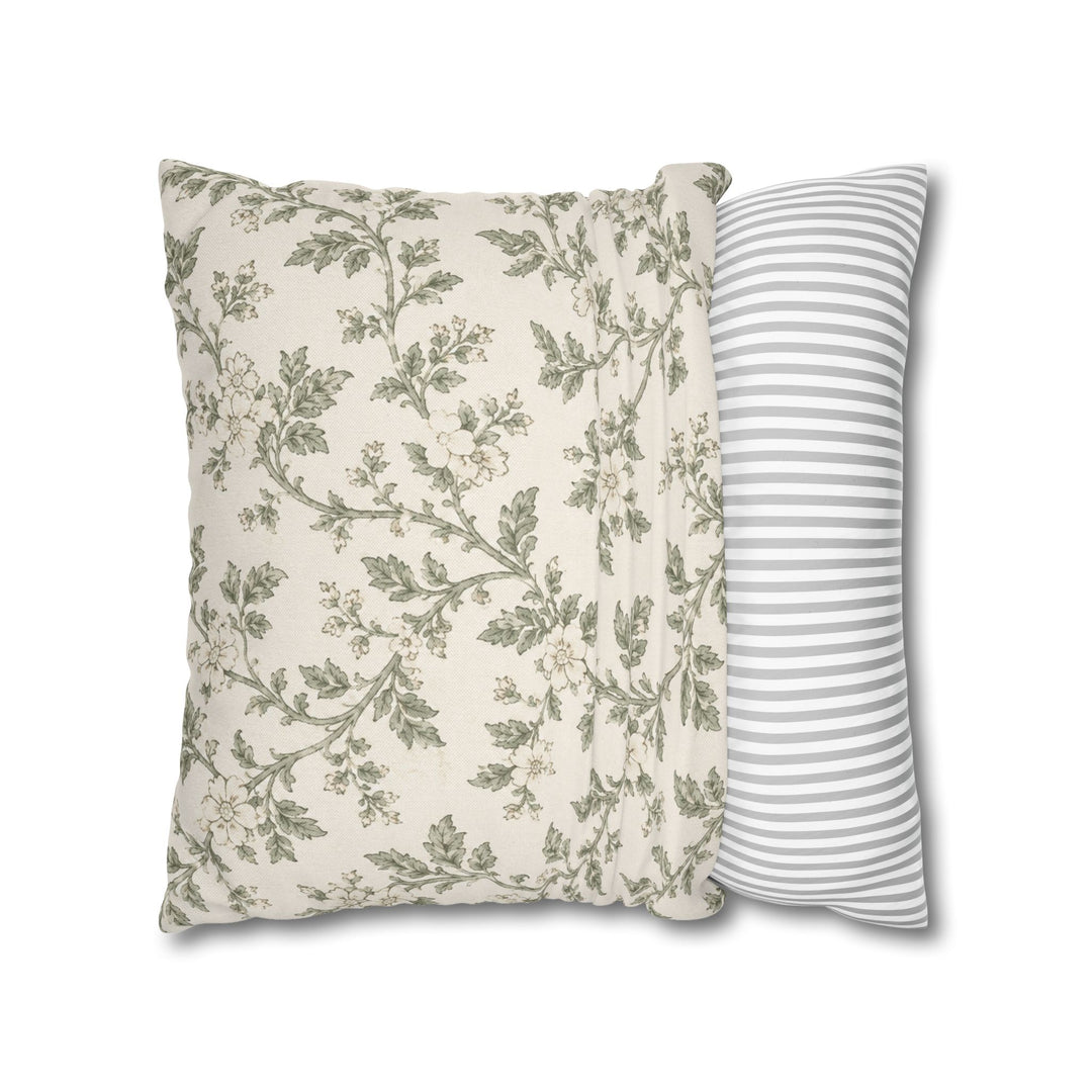 Cream &amp; Sage Floral Pillowcase By. Artisan Blooms