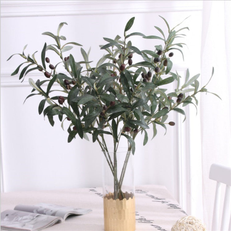 Tuscan Mediterranean Faux Olive Green Branch - Mediterranean Italian Contemporary Home Decor Furniture